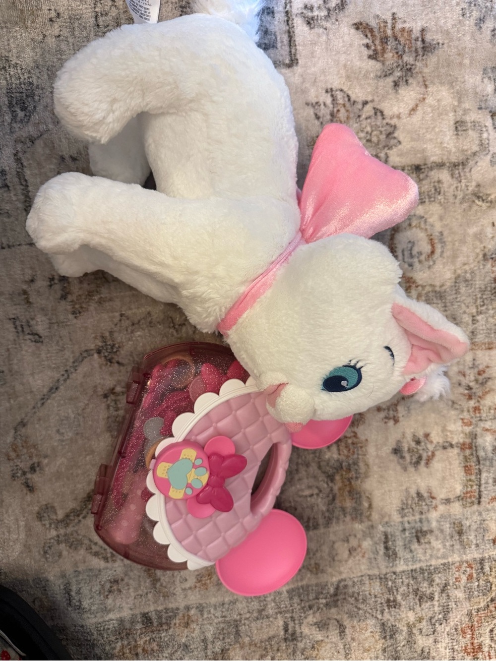 Disney Plush  Marie Kitten with Pink Bow and Disney Vet kit